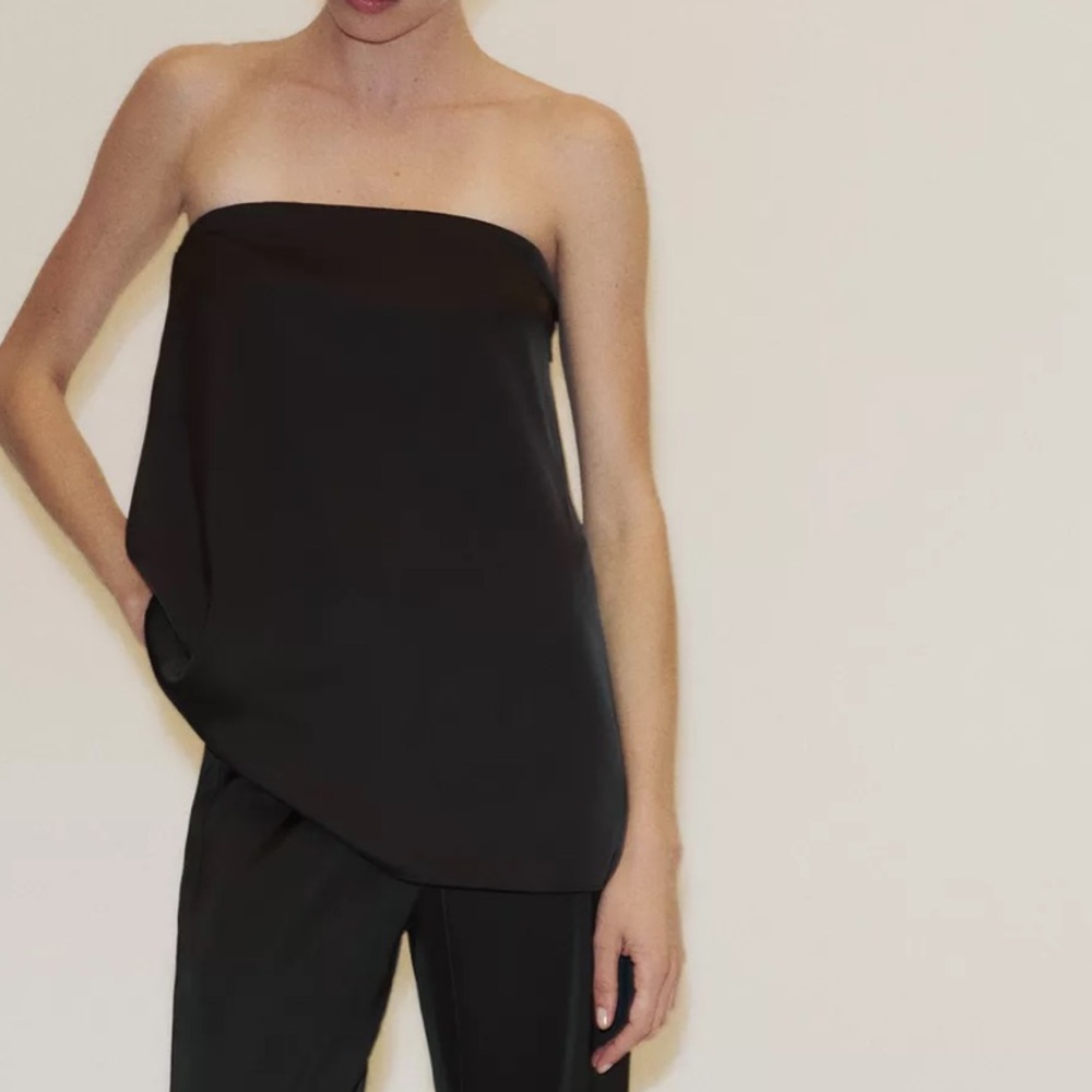 Zara Strapless Satin Effect Top